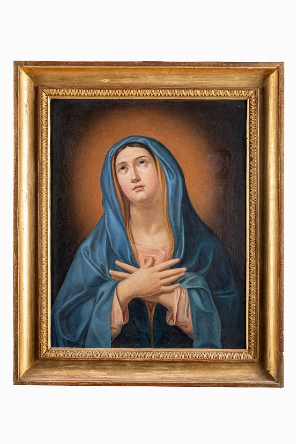 Pittore del XIX secolo - Madonna in estasi (copia da Guido Reni)