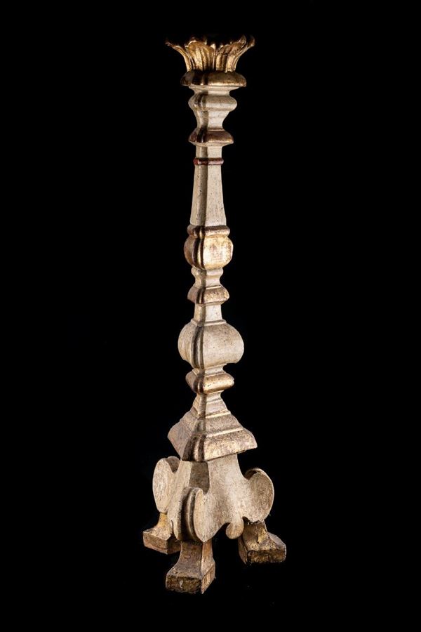 Torch in gilded wood