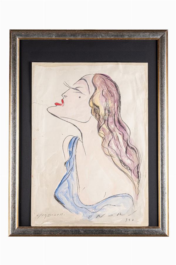 Umberto Onorato Onor - Lyda Borelli caricature