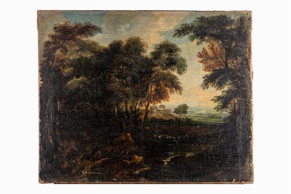 Cerchia di Gaspard Duget - Paesaggio della campagna romana
