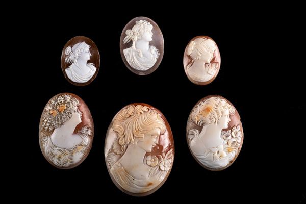 Lot of 6 cameos