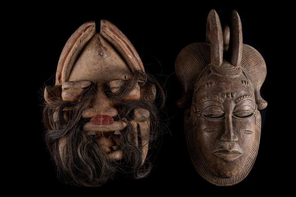 Coppia di maschere africane