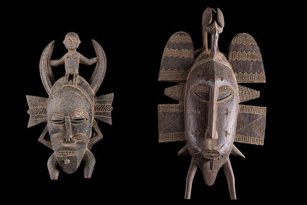 Coppia di maschere africane