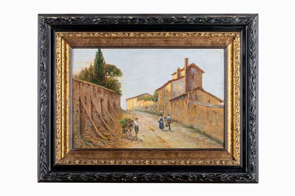 Filippo Anivitti - Country road with cottage