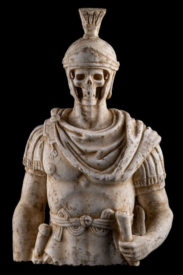 Roman warrior with the face of Vanitas