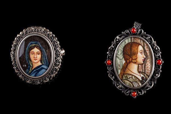 Lotto di due Spille/ciondoli in argento 800