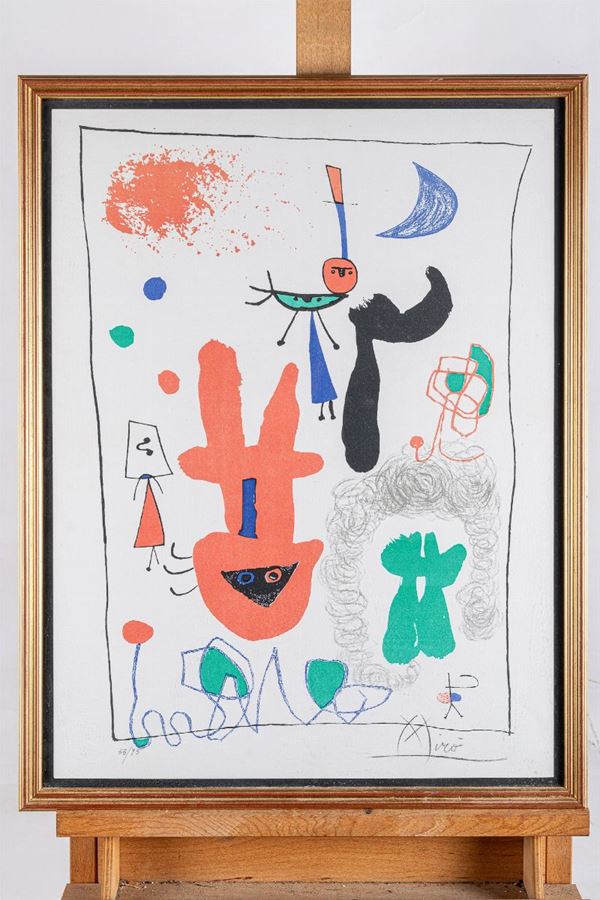 Juan Mir&#242; I Ferr&#224; - Acrobat in the garden at night
