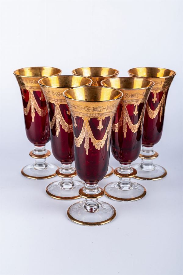 Lot of 6 goblet glasses