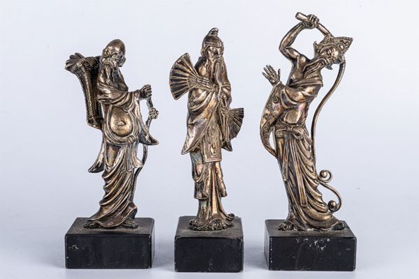 3 personaggi cinesi in argento 800