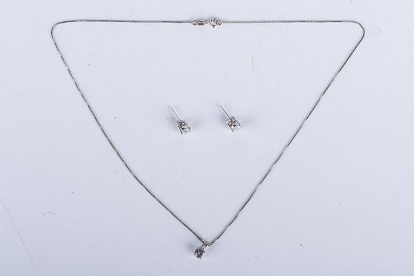 Parure with pendant in 925 silver