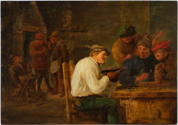 19th century Dutch painter - Tavern scene