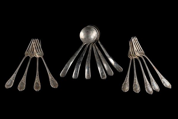 Lot of 15 silver cutlery