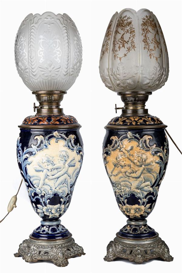 Pair of oil lamps