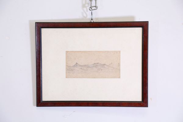 Paesaggio lacustre  - grafite su carta - Asta Fine Art e arredi con una selezione di opere proveniente da un collezionista privato - DAMS Casa d'Aste