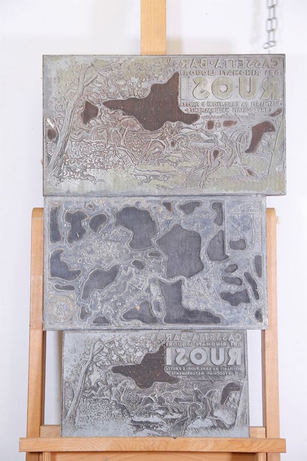 Three printing dies for the Ruosi Distillery