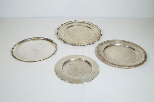 Lot of 4 trays in 800/1000 silver  - Auction Fine art and furniture with a selection of old masters from a private collector - DAMS Casa d'Aste
