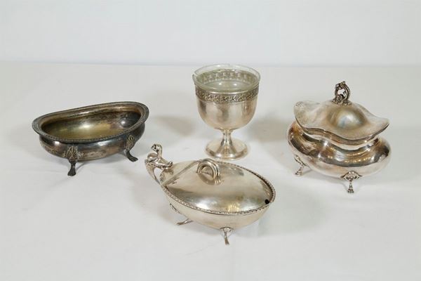 Lot of 4 objects in 800/1000 silver