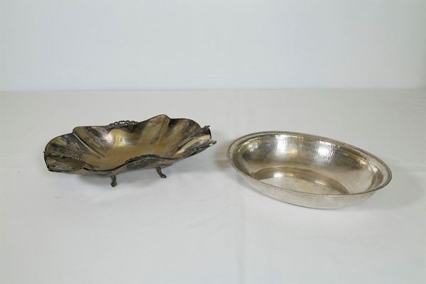 Lot of 2 centerpieces in 800/1000 silver
