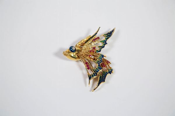 Spilla in oro 750/1000  - Asta Fine Art e arredi con una selezione di opere proveniente da un collezionista privato - DAMS Casa d'Aste