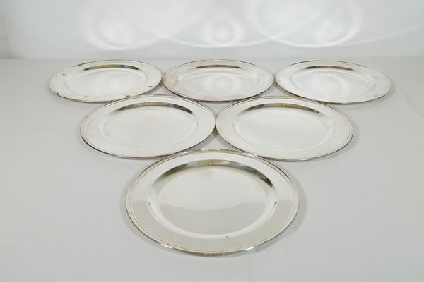 Lot of 6 placemats in 800/1000 silver
