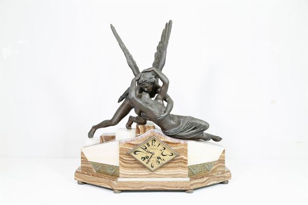 Polychrome marble clock  (France, Art Deco ')  - Auction Fine art and furniture with a selection of old masters from a private collector - DAMS Casa d'Aste