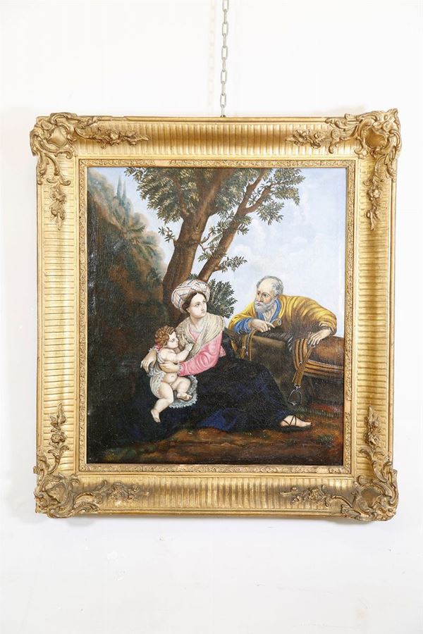 Pittore francese del XIX secolo - Fuga in Egitto
