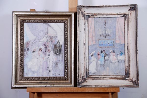 Luigi Cagliani - Lot of 2 paintings