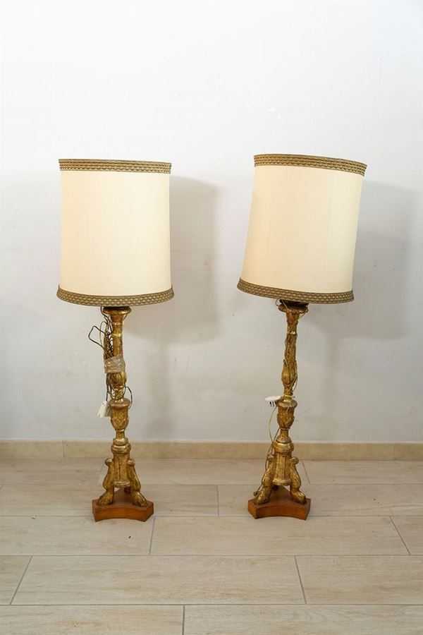 Coppia di candelieri  (Inizio XIX secolo)  - Asta Fine Art e arredi con una selezione di opere proveniente da un collezionista privato - DAMS Casa d'Aste