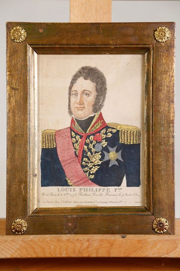 Portrait of Prince Louis Philippe  (nineteenth century)  - Chromolithography on paper - Auction Fine art and furniture from private collectors - DAMS Casa d'Aste