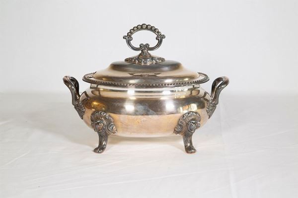 Zuppiera in metallo argentato  (Metà XX secolo)  - Asta Fine art e arredi provenienti da collezionisti privati - DAMS Casa d'Aste