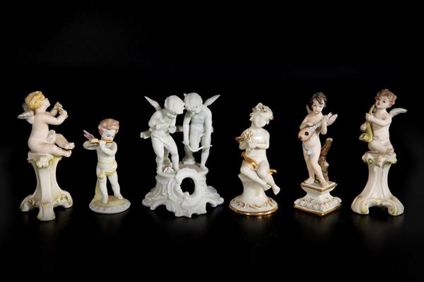 Lotto di 6 angeli musicanti