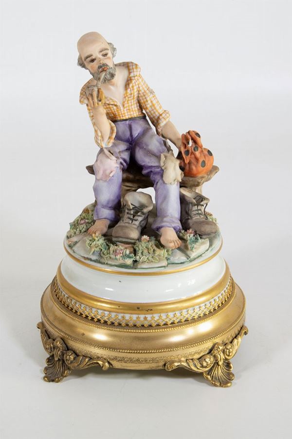 Anziano con pipa  (Metà XX secolo)  - Asta Fine art e arredi provenienti da collezionisti privati - DAMS Casa d'Aste
