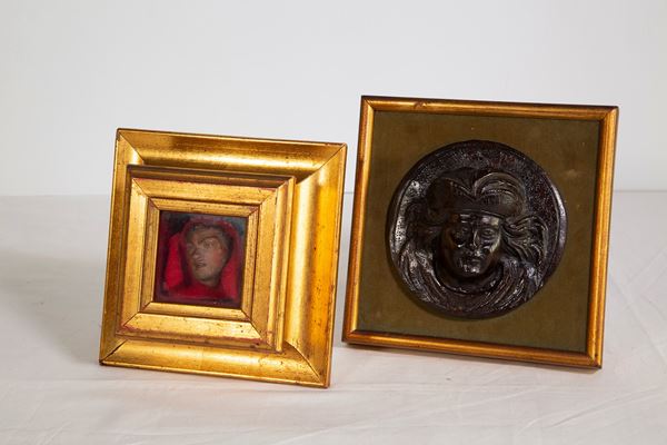 Lot of 2 manly heads  (Italy, 19th - 20th century)  - Auction Fine art and furniture from private collectors - DAMS Casa d'Aste