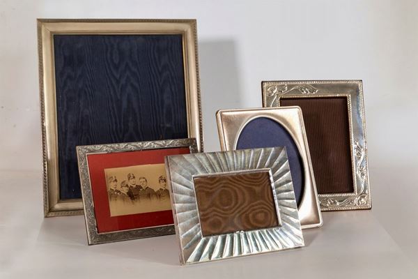 Lot of 5 800/1000 silver photo frames