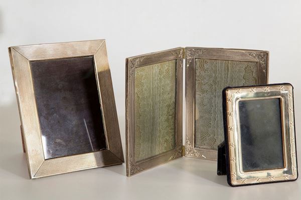 Lot of 3 800/1000 silver photo frames  (Italy, second half of the 20th century)  - Auction Fine art and furniture from private collectors - DAMS Casa d'Aste