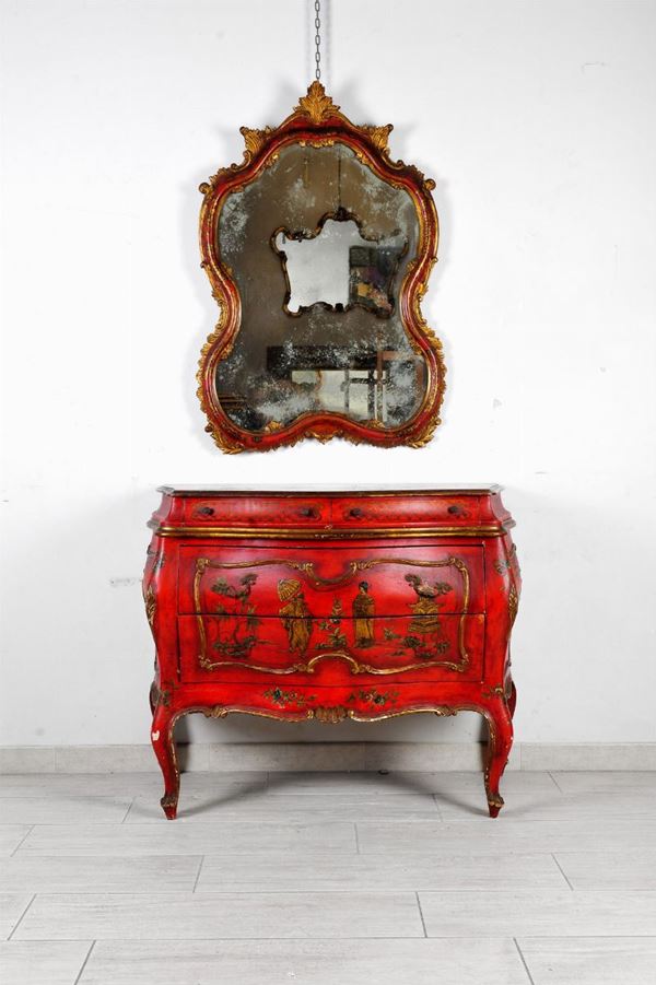 Chest of drawers with mirror