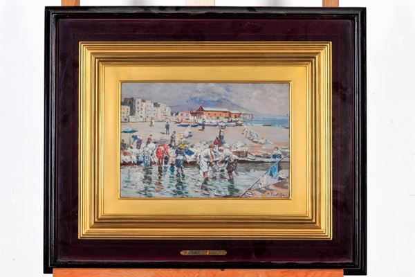Attilio Pratella - Lavandaie in spiaggia