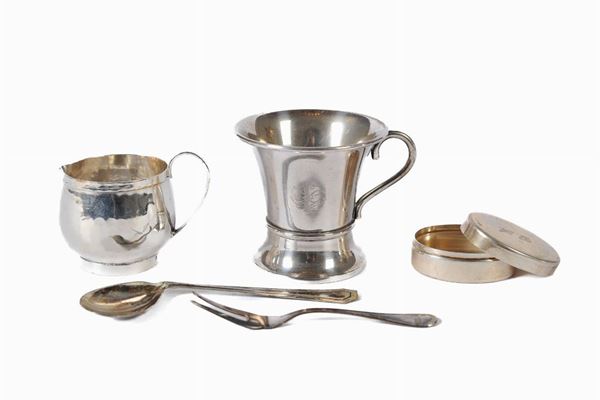 Lot of 5 objects in 800/1000 silver