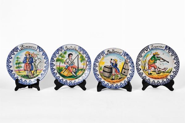 Lot of 4 ceramic plates