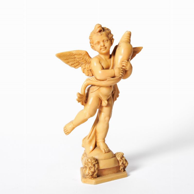 Lotto di 2 Personaggi Mediorientali e Putto con Pesce