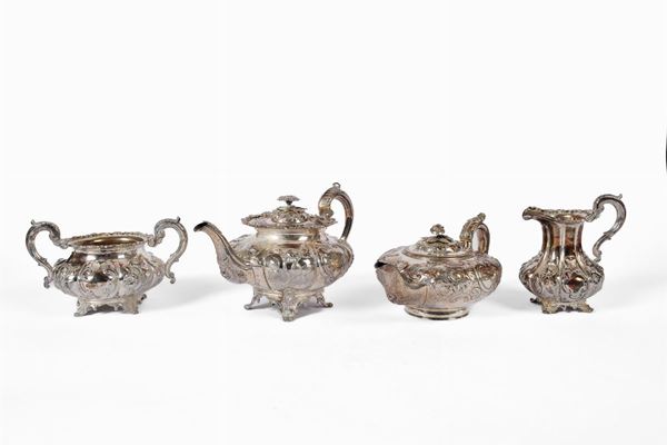 Tea and coffee set in 800/1000 silver