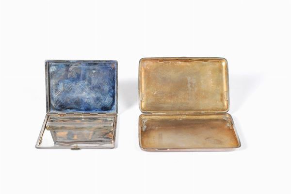 Lot of 2 cigar cases in 800/1000 silver