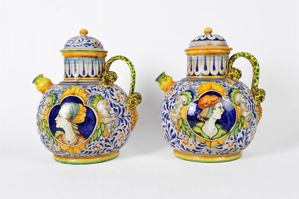 Pair of jugs with lids