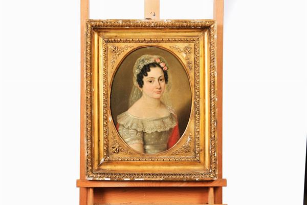 Pair of portraits of young weds