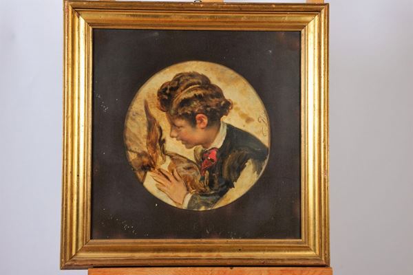 Cesare Dies - Portrait of a boy with an eagle