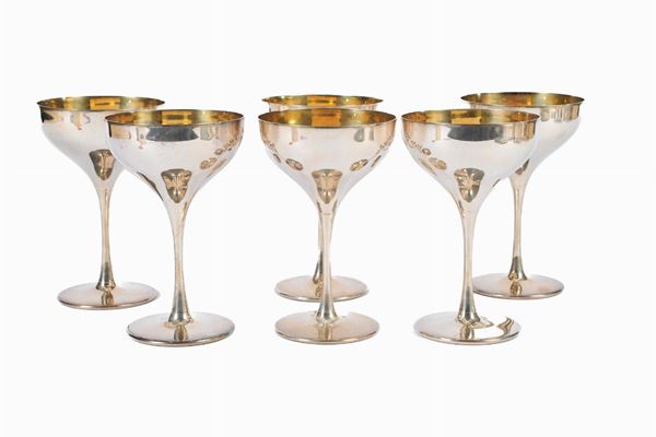 Lotto di 6 coppe in argento 800/1000