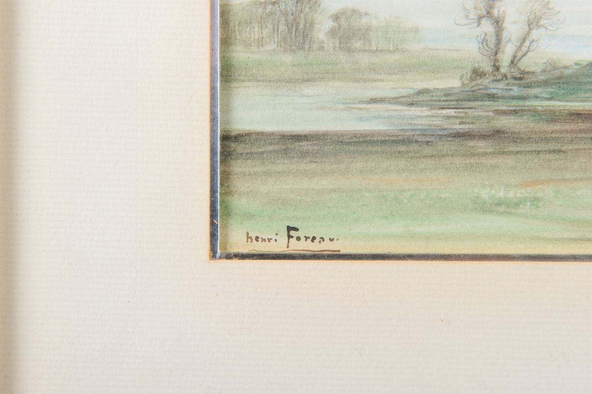 Henri Louis Foreau - Paesaggio con Animali
