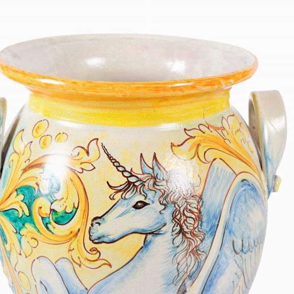 Polychrome ceramic vase