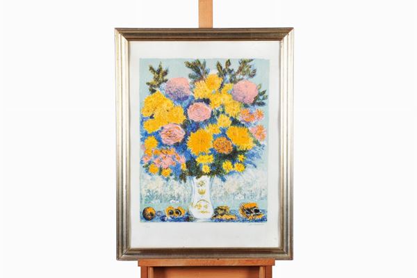 Michele  Cascella - Vaso con fiori