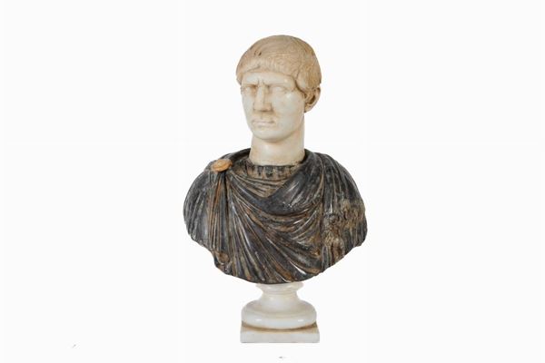 Ancient bust of Roman emperor